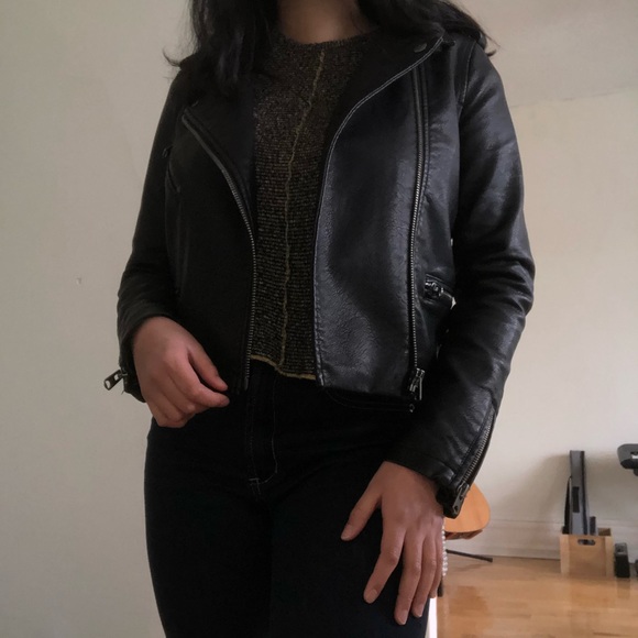 Garage Black Faux Leather Jacket - Picture 2 of 3